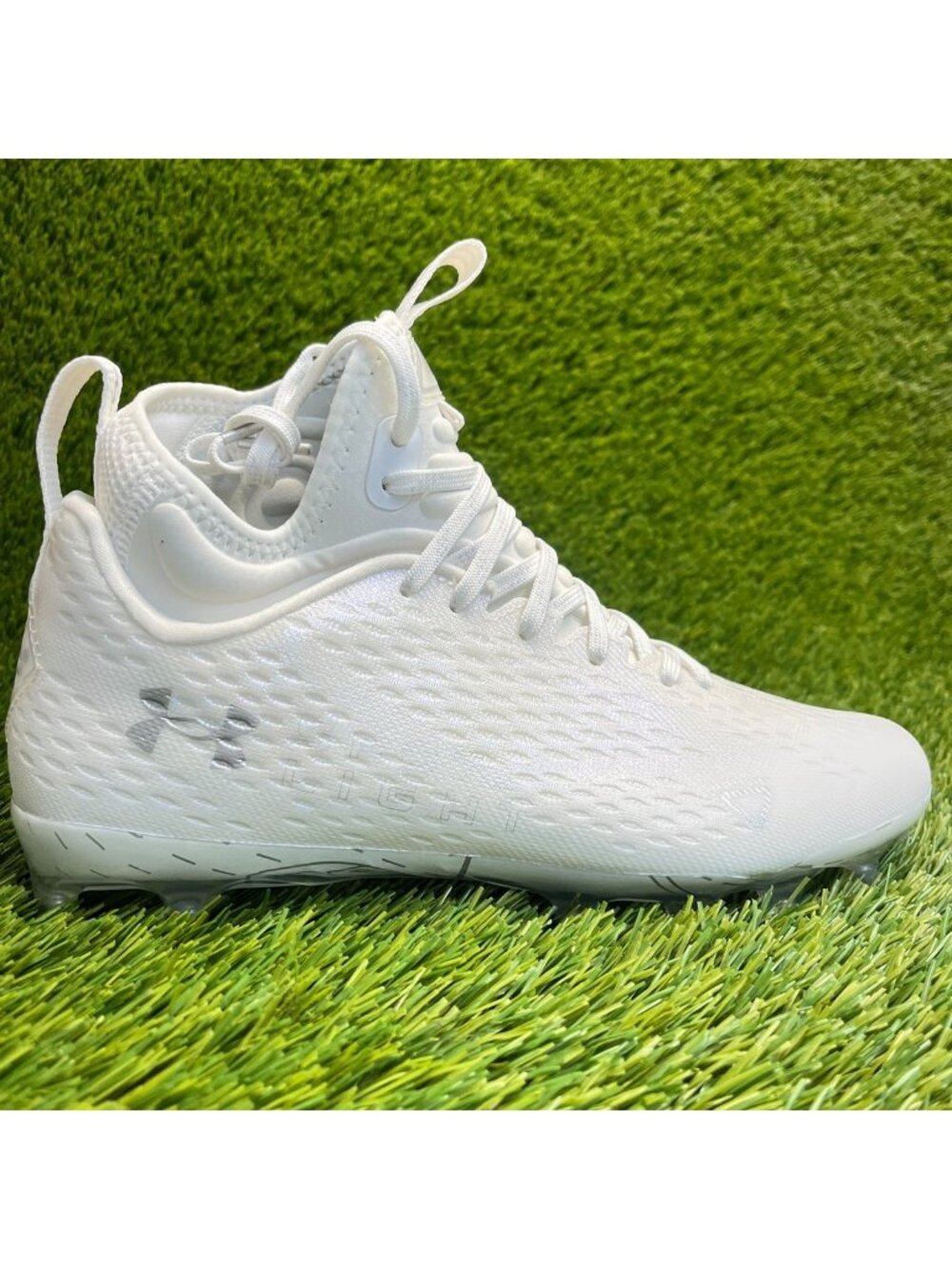 Under Armour Spotlight Lux MC 2.0‎ Mens Size 8 White Running Football Cleats